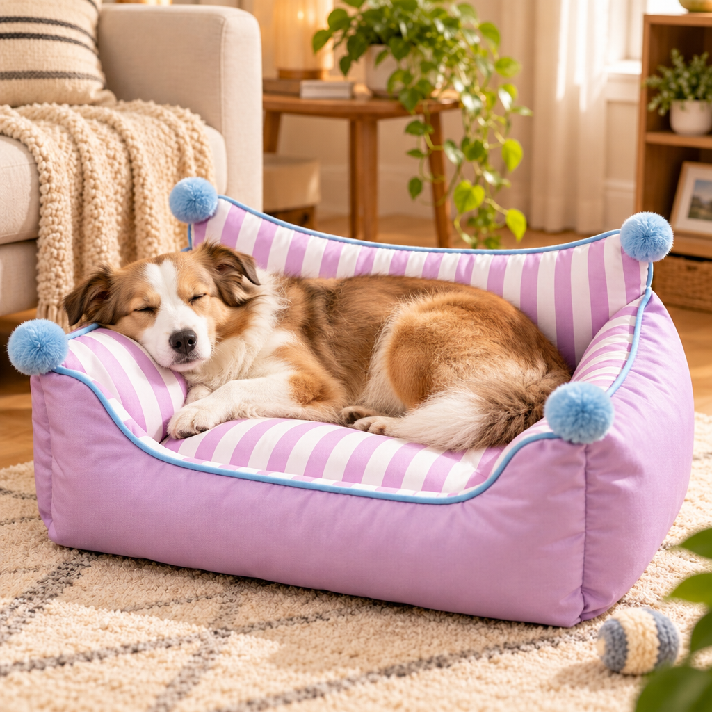 Tailwise All-Season Pet Sofa Bed with Bolsters & Pillow
